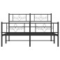 vidaXL Estructura de cama cabecero y pie de cama metal negro 140x200cm vidaXL Estructura de cama cabecero y pie de cama metal negro 140x200cm
