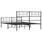 vidaXL Estructura de cama cabecero y pie de cama metal negro 140x200cm vidaXL Estructura de cama cabecero y pie de cama metal negro 140x200cm