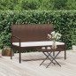vidaXL Banco de jardín con cojín ratán sintético marrón 105 cm vidaXL Banco de jardín con cojín ratán sintético marrón 105 cm
