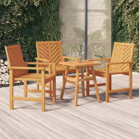 vidaXL Sillas de comedor para jardín 3 uds madera maciza acacia