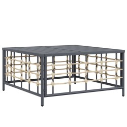 vidaXL Mesa de jardín ratán sintético gris antracita 70x70x34 cm