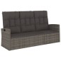 vidaXL Banco jardín reclinable y cojines ratán sintético gris 173 cm vidaXL Banco jardín reclinable y cojines ratán sintético gris 173 cm
