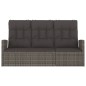 vidaXL Banco jardín reclinable y cojines ratán sintético gris 173 cm vidaXL Banco jardín reclinable y cojines ratán sintético gris 173 cm