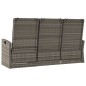 vidaXL Banco jardín reclinable y cojines ratán sintético gris 173 cm vidaXL Banco jardín reclinable y cojines ratán sintético gris 173 cm