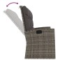 vidaXL Banco jardín reclinable y cojines ratán sintético gris 173 cm vidaXL Banco jardín reclinable y cojines ratán sintético gris 173 cm