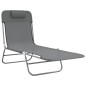 vidaXL Tumbonas plegables 2 uds acero y textilene gris vidaXL Tumbonas plegables 2 uds acero y textilene gris
