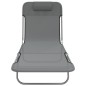 vidaXL Tumbonas plegables 2 uds acero y textilene gris vidaXL Tumbonas plegables 2 uds acero y textilene gris