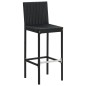 vidaXL Taburetes de cocina con cojines 6 uds ratán sintético negro vidaXL Taburetes de cocina con cojines 6 uds ratán sintético negro