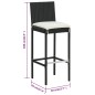 vidaXL Taburetes de cocina con cojines 6 uds ratán sintético negro vidaXL Taburetes de cocina con cojines 6 uds ratán sintético negro