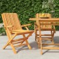 vidaXL Sillas de jardín plegables 2 uds madera maciza teca 61x67x90 cm
