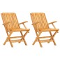 vidaXL Sillas de jardín plegables 2 uds madera maciza teca 61x67x90 cm