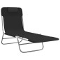 vidaXL Tumbonas plegables 2 uds acero y textilene negro vidaXL Tumbonas plegables 2 uds acero y textilene negro