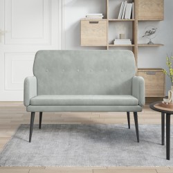 vidaXL Banco de terciopelo gris claro 108x79x79 cm