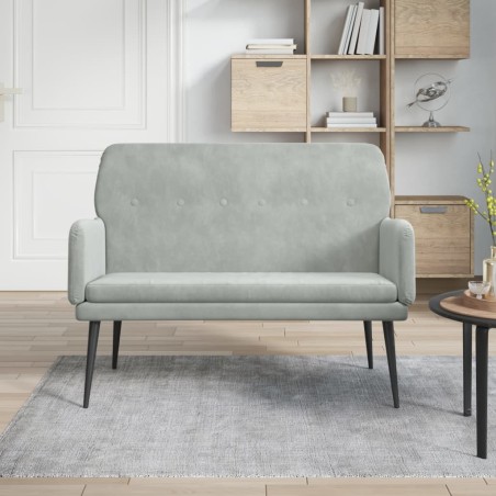vidaXL Banco de terciopelo gris claro 108x79x79 cm