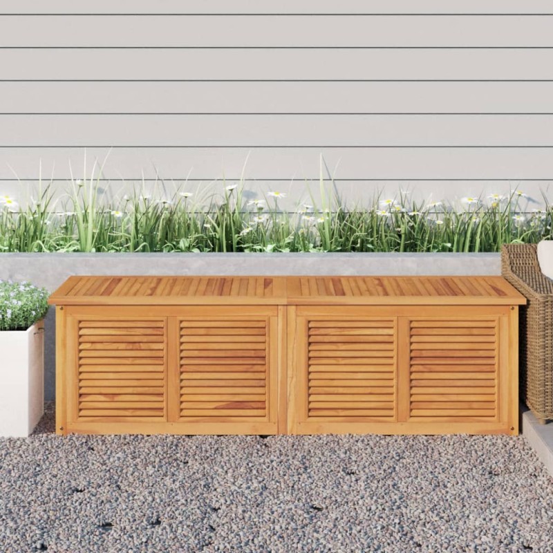 vidaXL Caja de almacenaje de jardín con bolsa teca maciza 175x50x53 cm vidaXL Caja de almacenaje de jardín con bolsa teca maciza 175x50x53 cm