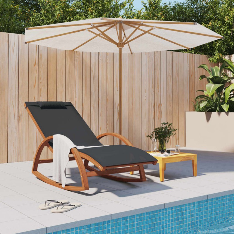 vidaXL Mecedora de textileno gris y madera maciza de álamo vidaXL Mecedora de textileno gris y madera maciza de álamo