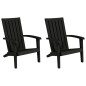vidaXL Sillas de jardín Adirondack 2 uds polipropileno negro vidaXL Sillas de jardín Adirondack 2 uds polipropileno negro