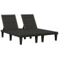 vidaXL Tumbona doble de polipropileno negro 155x138x83 cm vidaXL Tumbona doble de polipropileno negro 155x138x83 cm