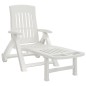 vidaXL Tumbona plegable con ruedas PP blanco vidaXL Tumbona plegable con ruedas PP blanco