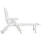 vidaXL Tumbona plegable con ruedas PP blanco vidaXL Tumbona plegable con ruedas PP blanco