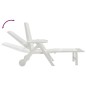 vidaXL Tumbona plegable con ruedas PP blanco vidaXL Tumbona plegable con ruedas PP blanco