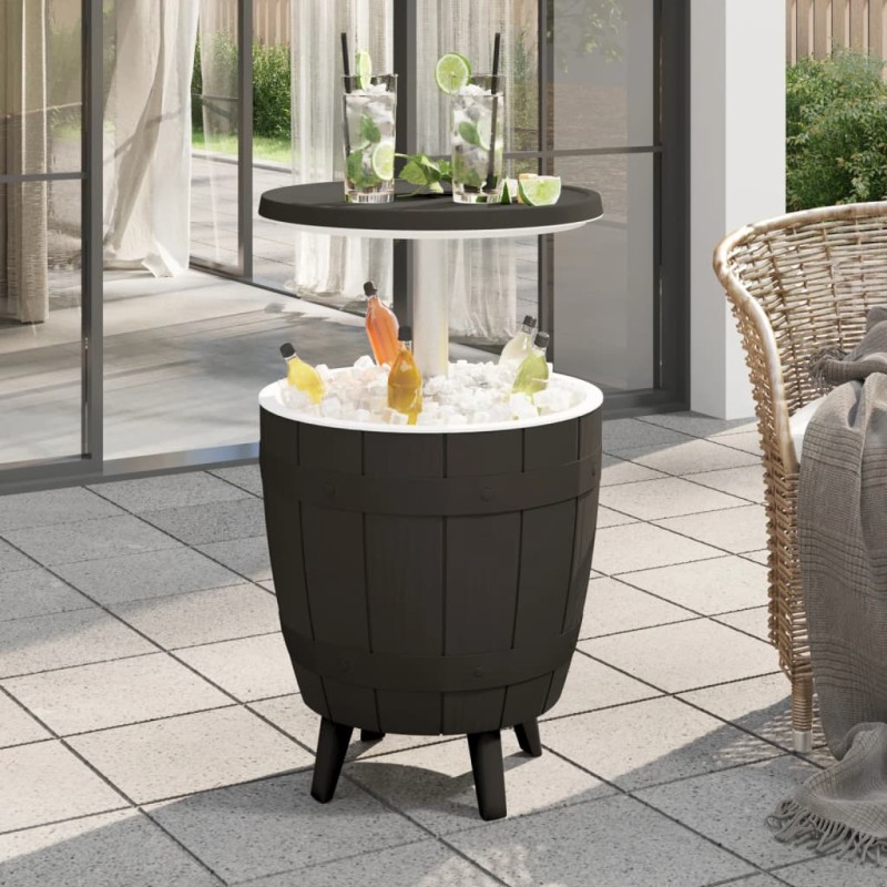 vidaXL Mesa nevera 3 en 1 polipropileno negro vidaXL Mesa nevera 3 en 1 polipropileno negro