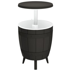 vidaXL Mesa nevera 3 en 1 polipropileno negro