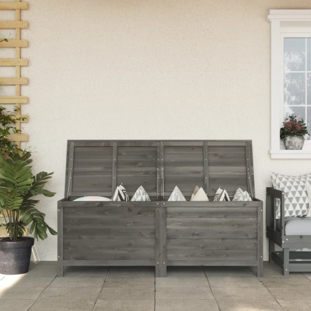 vidaXL Arcón jardín madera maciza abeto gris antracita 150x50x56,5 cm