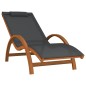 vidaXL Tumbona con cojín textilene gris y madera maciza de álamo vidaXL Tumbona con cojín textilene gris y madera maciza de álamo