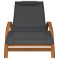 vidaXL Tumbona con cojín textilene gris y madera maciza de álamo vidaXL Tumbona con cojín textilene gris y madera maciza de álamo