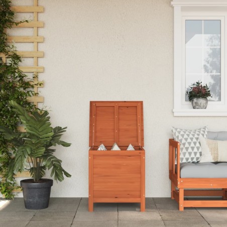 vidaXL Arcón de jardín madera maciza abeto marrón 50x49x56,5 cm