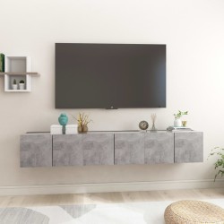 vidaXL Muebles de salón colgantes 3 unidades gris hormigón 60x30x30 cm