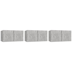 vidaXL Muebles de salón colgantes 3 unidades gris hormigón 60x30x30 cm