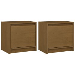vidaXL Mesitas de noche 2 uds madera de pino marrón miel 40x30,5x40 cm