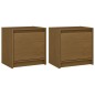 vidaXL Mesitas de noche 2 uds madera de pino marrón miel 40x30,5x40 cm vidaXL Mesitas de noche 2 uds madera de pino marrón miel 40x30,5x40 cm