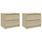 vidaXL Mesitas de noche 2 uds contrachapado roble Sonoma 50x39x43,5 cm vidaXL Mesitas de noche 2 uds contrachapado roble Sonoma 50x39x43,5 cm