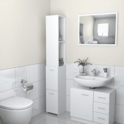 vidaXL Armario de baño madera contrachapada blanco 25x26,5x170 cm