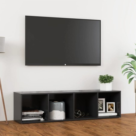 vidaXL Mueble para TV madera contrachapada gris 142,5x35x36,5 cm
