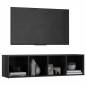vidaXL Mueble de TV madera contrachapada gris brillo 142,5x35x36,5 cm vidaXL Mueble de TV madera contrachapada gris brillo 142,5x35x36,5 cm