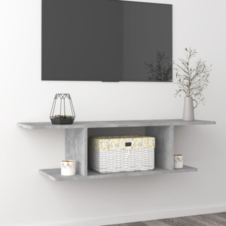 vidaXL Mueble de TV de pared gris hormigón 103x30x26,5 cm