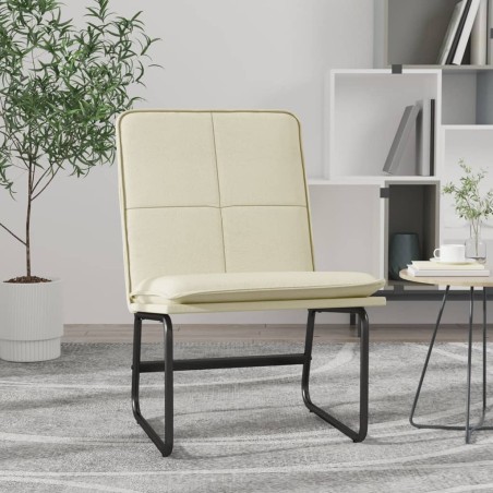 vidaXL Sillón de cuero sintético color crema 54x75x76 cm