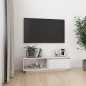 vidaXL Mueble de TV de madera maciza de pino blanco 110x30x33,5 cm