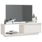 vidaXL Mueble de TV de madera maciza de pino blanco 110x30x33,5 cm