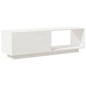 vidaXL Mueble de TV de madera maciza de pino blanco 110x30x33,5 cm