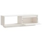 vidaXL Mueble de TV de madera maciza de pino blanco 110x30x33,5 cm