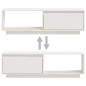 vidaXL Mueble de TV de madera maciza de pino blanco 110x30x33,5 cm
