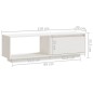 vidaXL Mueble de TV de madera maciza de pino blanco 110x30x33,5 cm