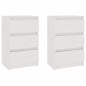 vidaXL Mesitas de noche 2 uds madera maciza pino blanco 40x29,5x64 cm vidaXL Mesitas de noche 2 uds madera maciza pino blanco 40x29,5x64 cm