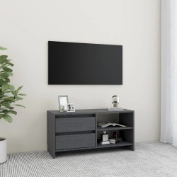 vidaXL Mueble para TV de madera maciza de pino gris 80x31x39 cm
