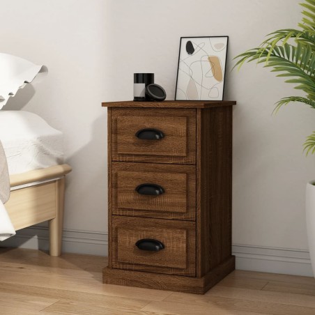vidaXL Mesita de noche madera contrachapada marrón roble 39x39x67 cm